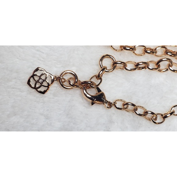 KENDRA SCOTT Rose Gold plated Macrame Reid Long Necklace Blush - Picture 4 of 5